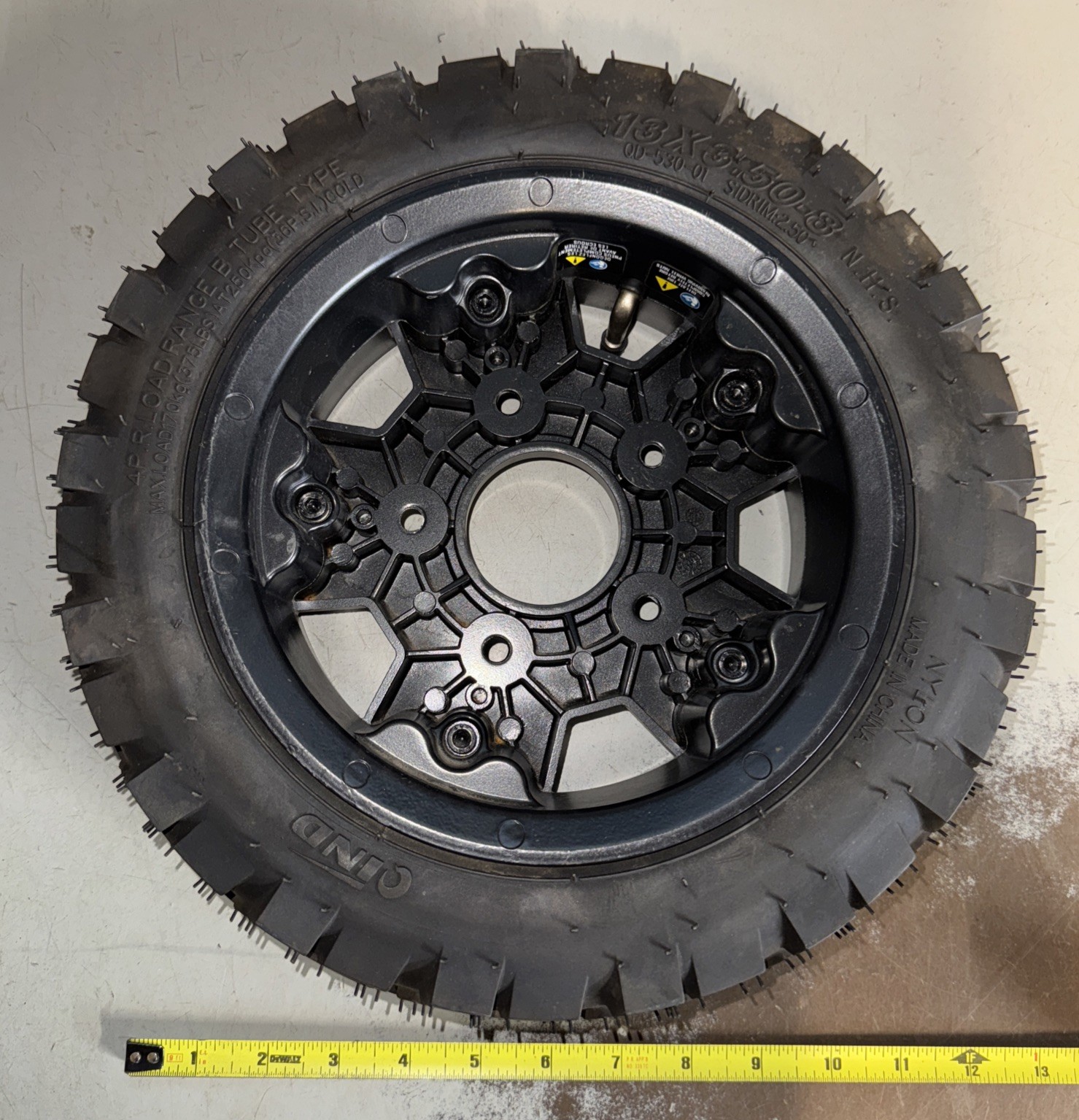 13" X 3.50-8 Pneumatic Wheel 5 Bolt Black Pride Pursuit 2 AIR tires rims wheels