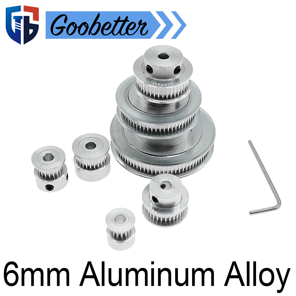 GT2 6mm Timing Belt Tooth Idler Drive Pulley 16 20 48 60 80T Bore 3-14mm Pulley