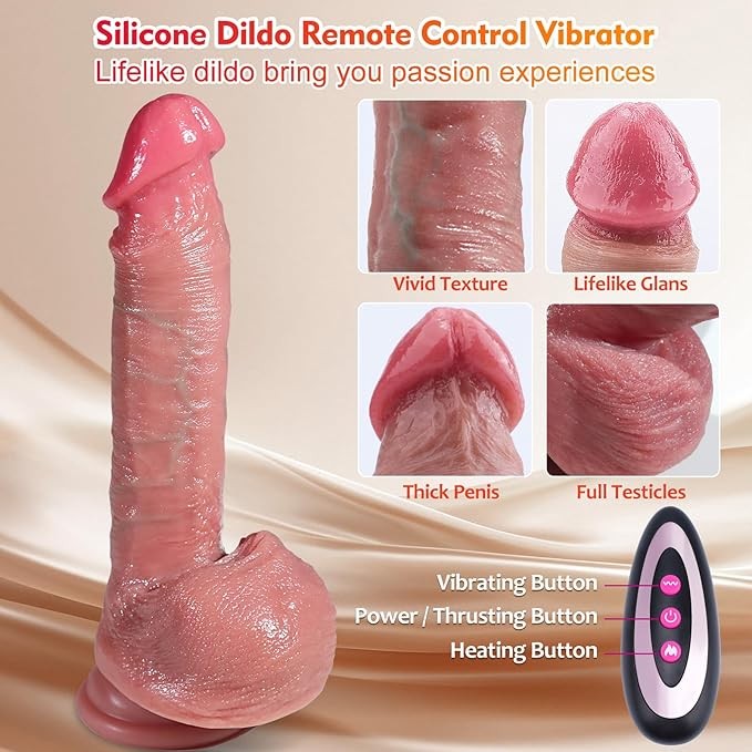 8" Realistic Dildoes Thrusting Vibrating Remote Sex Toys for Women Masturbation