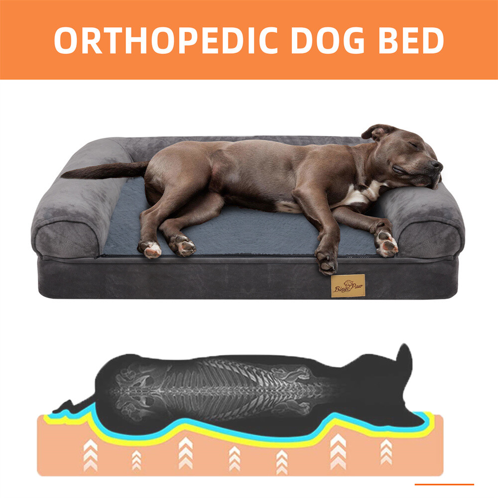 XXL Orthopedic Dog Bed Bolster Extra Large Dogs Foam Sofa with Removable Cover