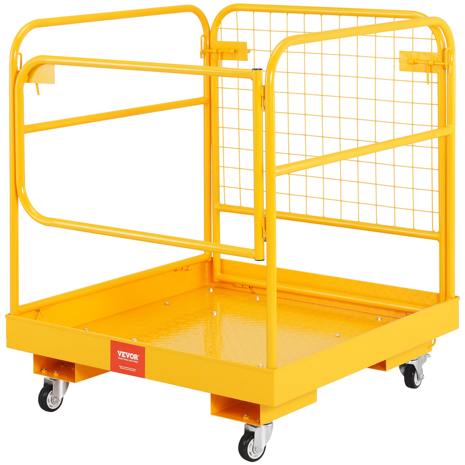 VEVOR 36"x36" Forklift Safety Cage Work Platform 1200lbs w/Wheels for Aerial