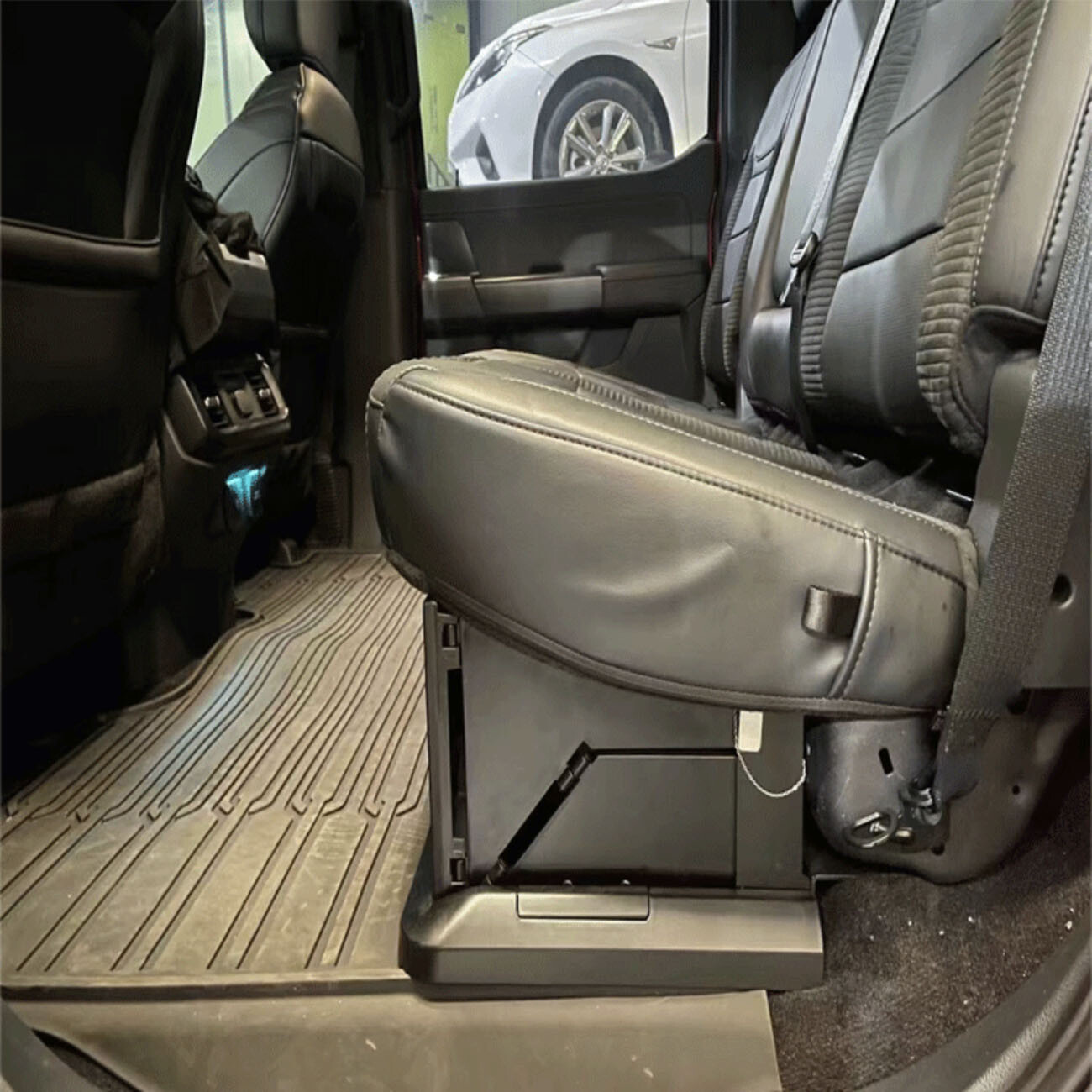 Upgraded Folding Under Rear Seat Storage Box for 2015-2026 Ford F-150 F150 F-250