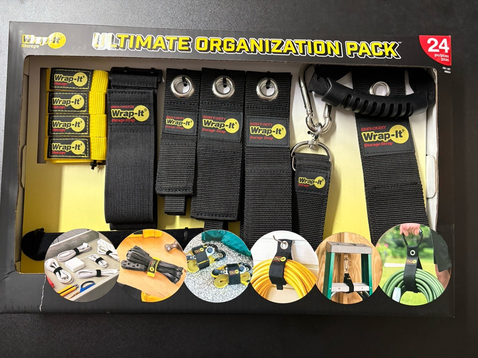 Wrap-It Storage Ultimate Organization Pack, Assorted Straps & Ties, 24 Pieces
