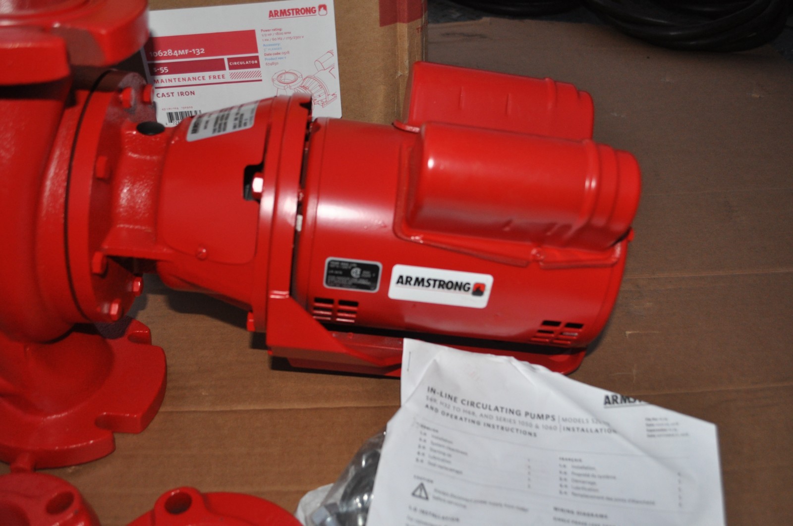 Armstrong CIRCULATOR PUMP 106284MF-132 1/2 HP 3" FLANGE HYDRONIC S-55 NEW