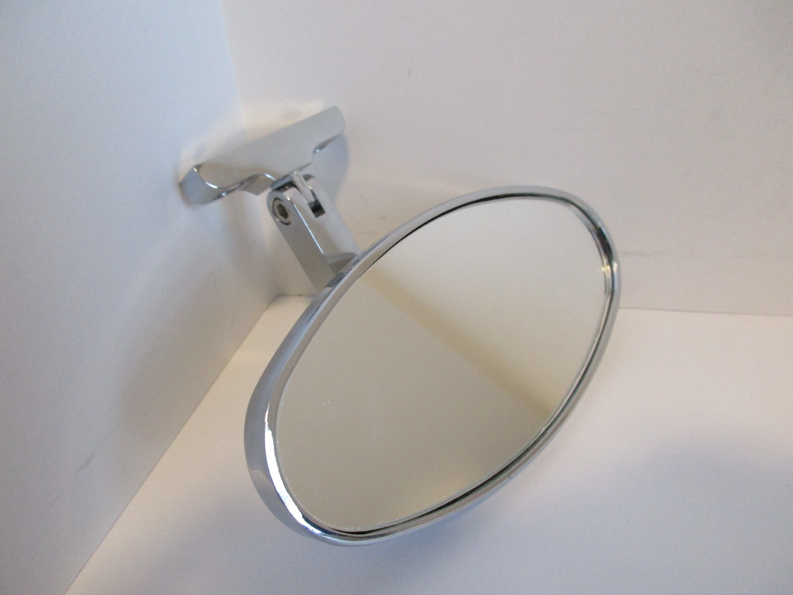 CHROME REAR VIEW MIRROR OVAL BOLT ON UNIVERSAL CUSTOM CLASSIC HOT ROD #6616