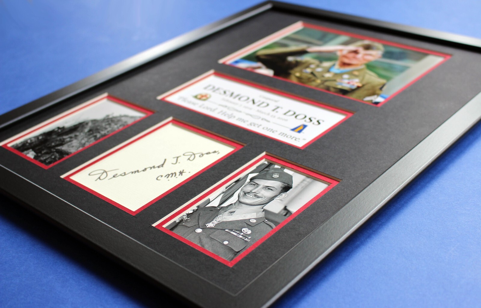 DESMOND T. DOSS AUTOGRAPH framed artistic display WW2 Hacksaw Ridge