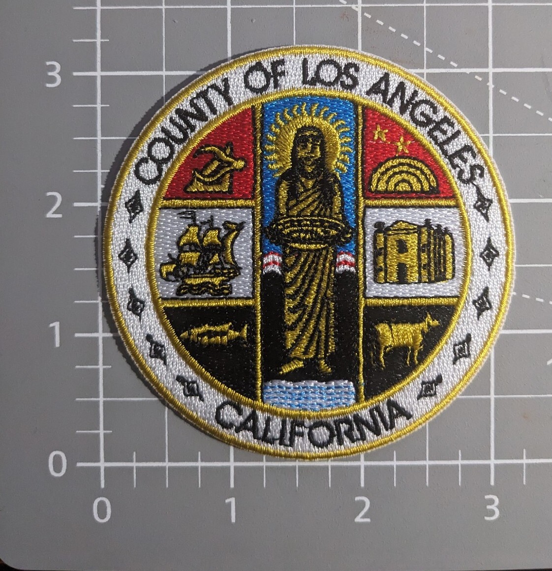 Los Angeles County California Seal LA Uniform Patch Embroidered Iron On 3.25"
