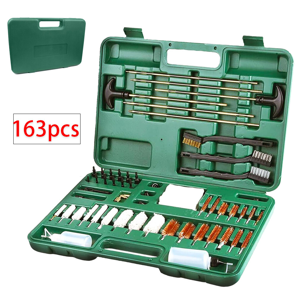 163pcs Gun Cleaning Kit Universal Rifle Pistol Shotgun Handgun Firearm with Case