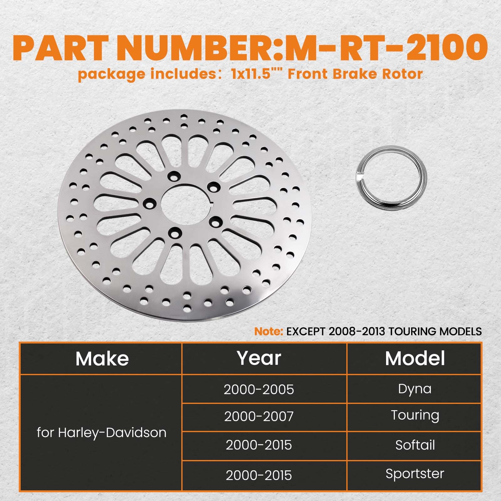11.5" Front Brake Rotor Rotors Disk for Harley-Davidson for Softail 2000-2015
