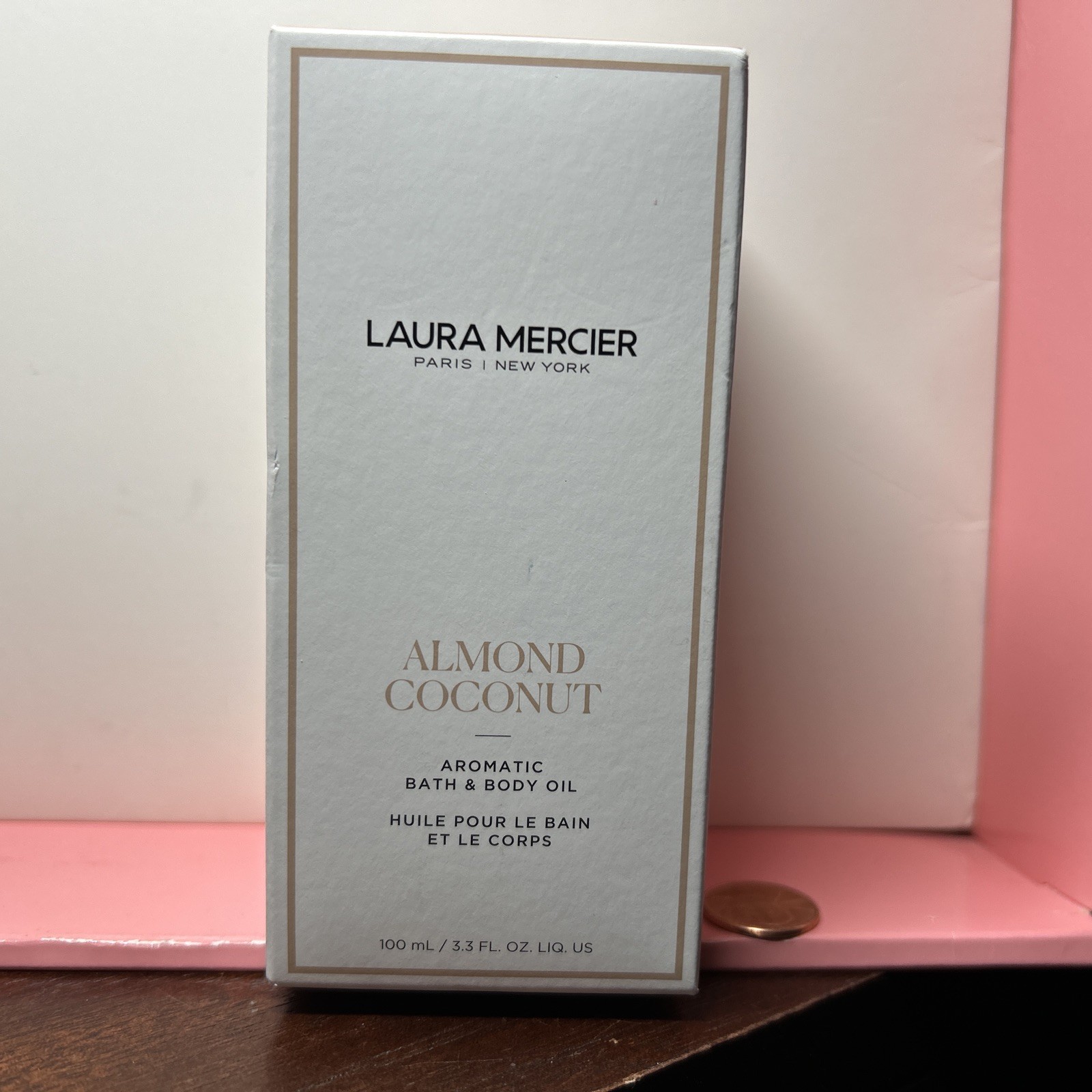 LAURA MERCIER Almond Coconut Aromatic Bath/Body Oil 3.3oz NIB