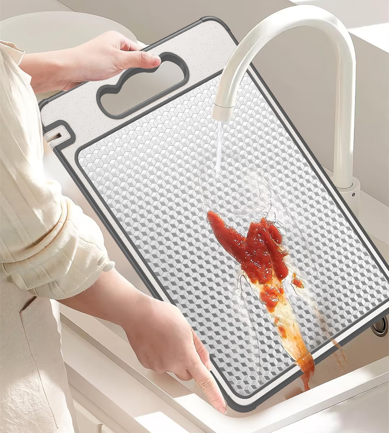 Stainless Steel Cutting Board Double-Sided Cutting Boards for Kitchen Camping US