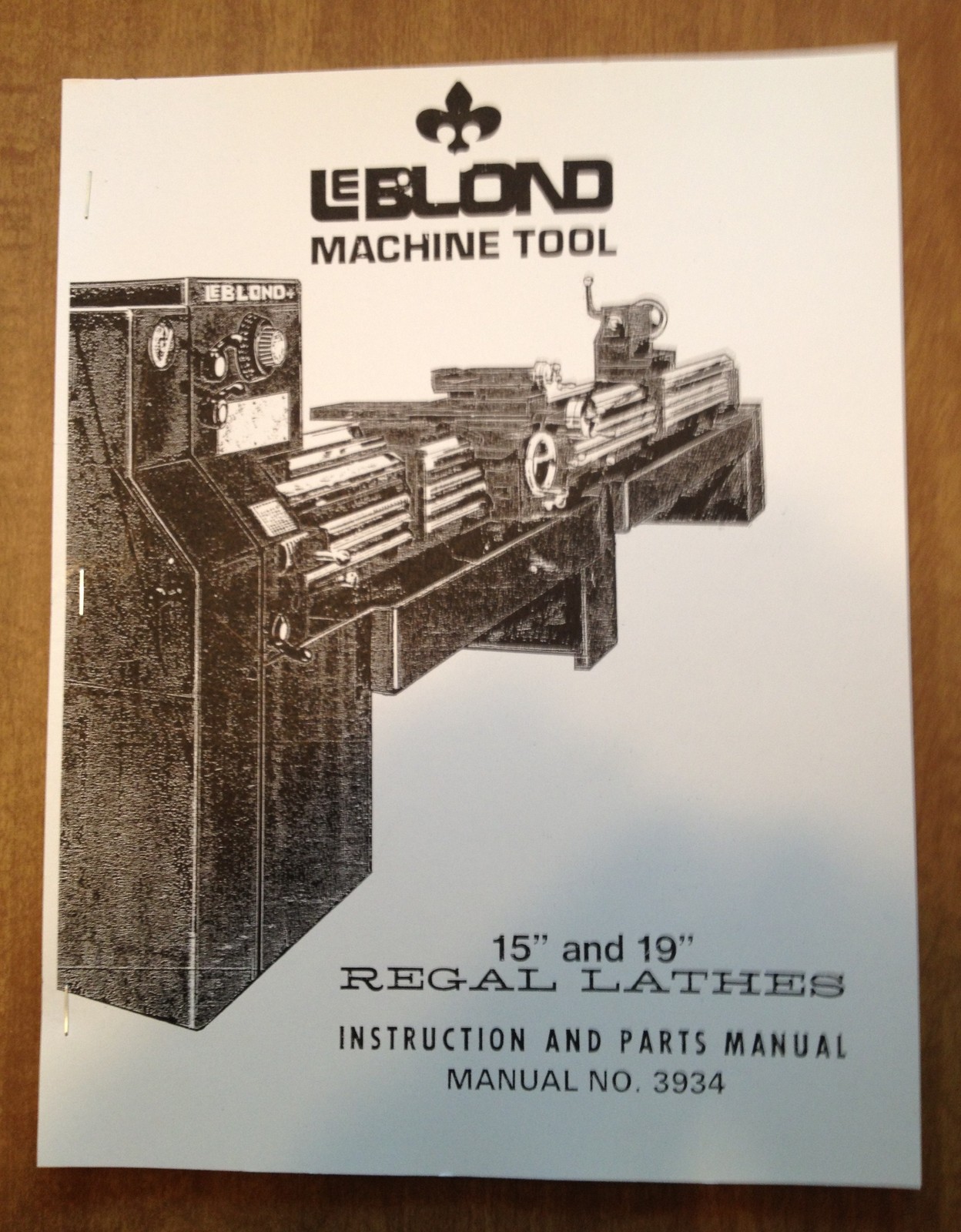 LeBLOND Regal Lathe 15” to 21” Instruction & Parts Manual 70’s-80’s