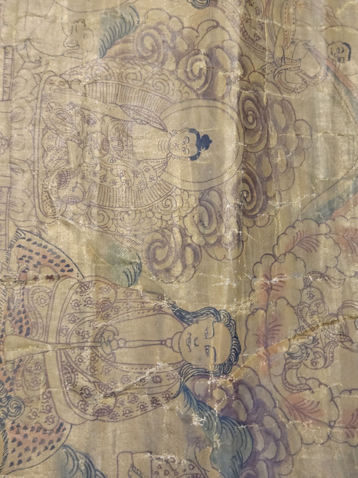 RARE ANTIQUE THANGKA PAINTING 9 DRALA BROTHERS TIBET BUDDHISM MASTERPIECE