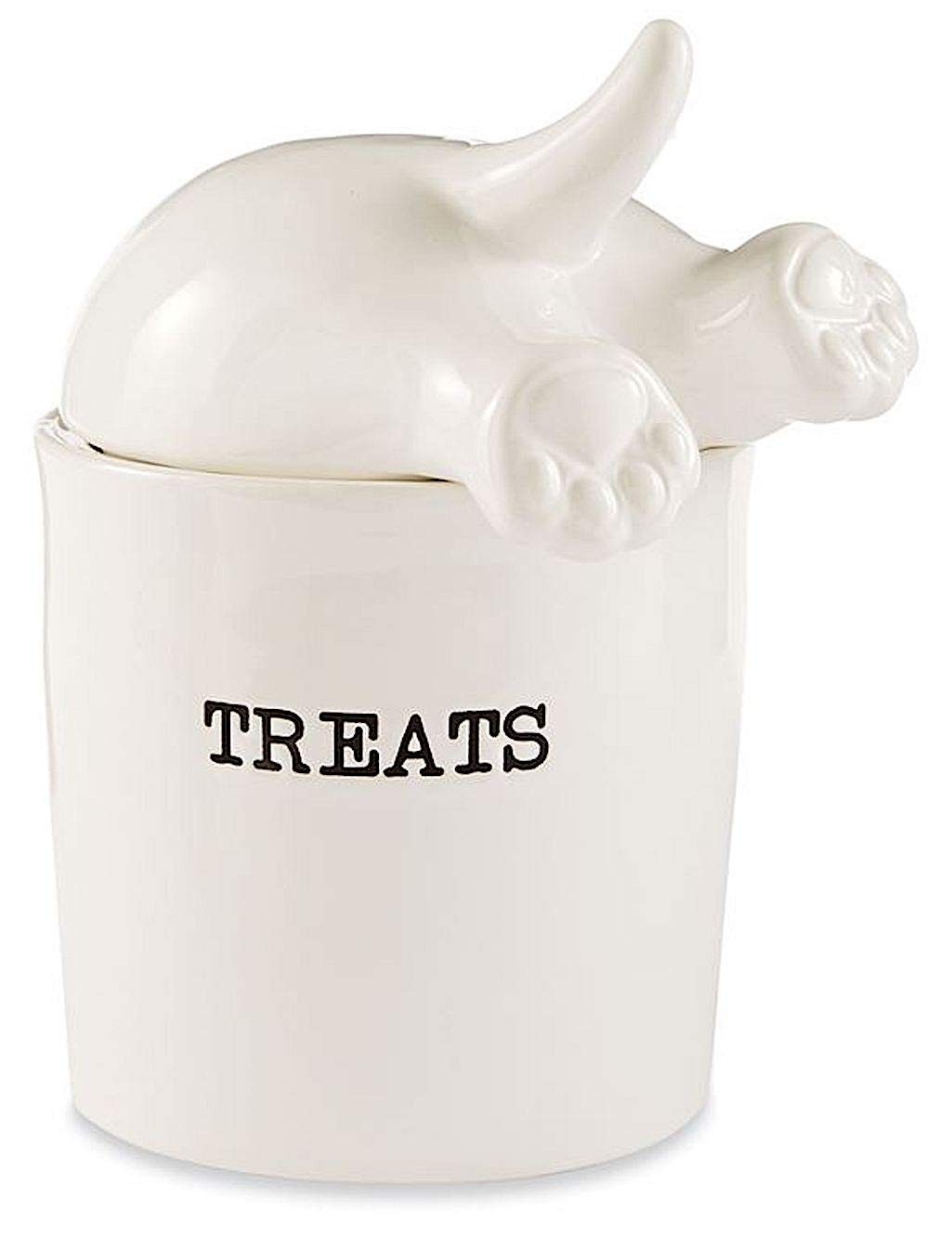 Dog Tail Treat Canister - Ceramic Dog Treat Jar,Canisters & Jars