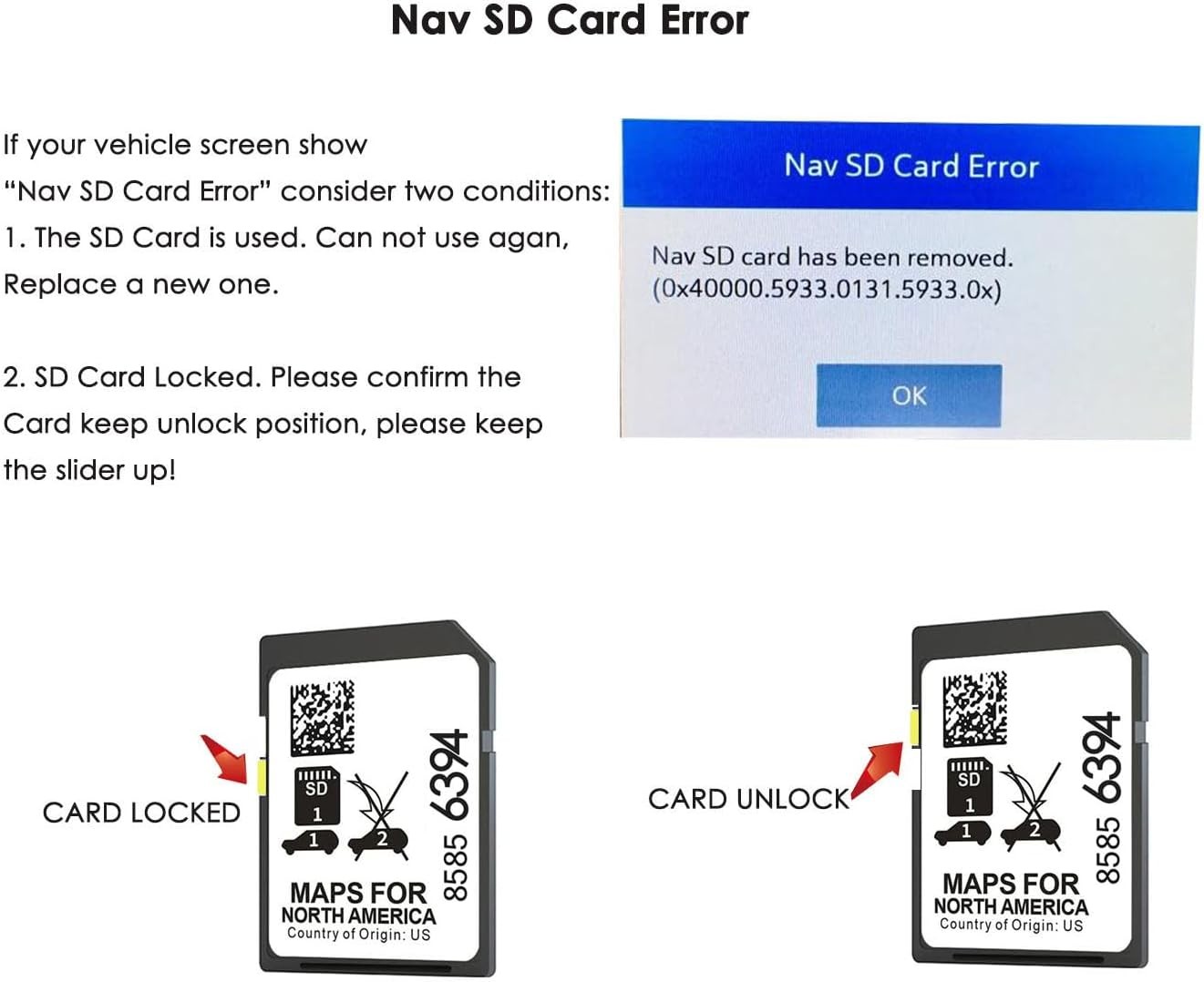 2025 Release GPS Navigation SD Card Compatible with GMC Chevry Cadilla Buick,Sil