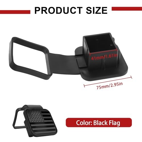 Hitch Covers 2 Inch, Rubber Trailer Hitch Cover, Square Mouth Tube BlackFlag