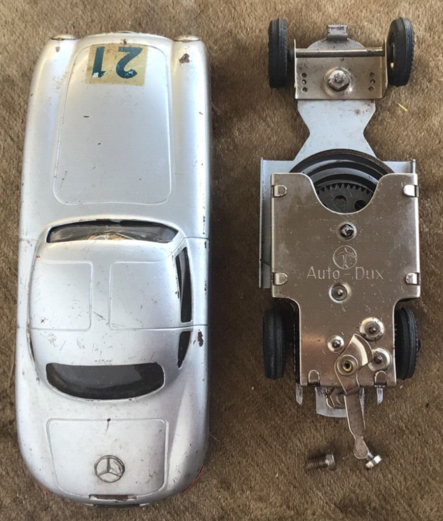 Dux Auto-Dux Clockwork Mercedes 300SL Pan-American 1950s Vtg Wind Up Car w/ Key