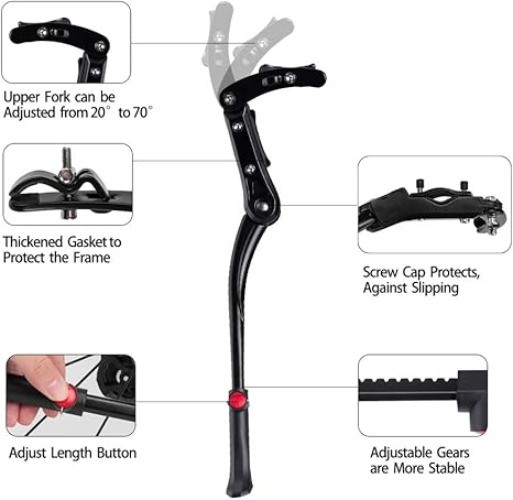 ROCKBROS Bike Kickstand for Mountain Bicycle 24"-28" Adjustable Bike Side Stand