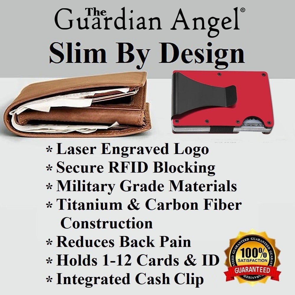 Manchester United Engraved Red Titanium Carbon Fiber RFID Blocking Wallet D7