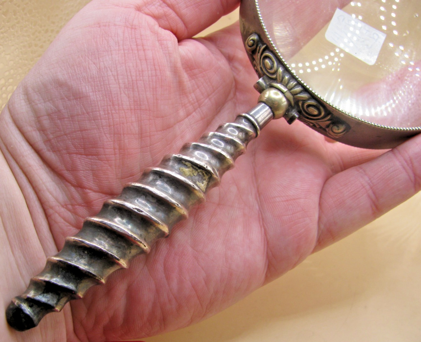 Birmingham Hallmarked Sterling Silver Sherlock Homes Style Magnifying Glass Lens