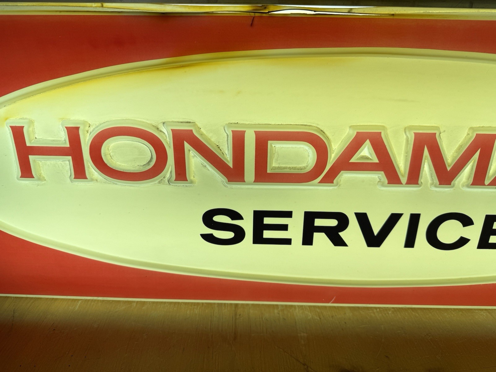 Vintage Rare 1970s Hondamatic Service Lighted Sign Honda Motorcycle Shop Display