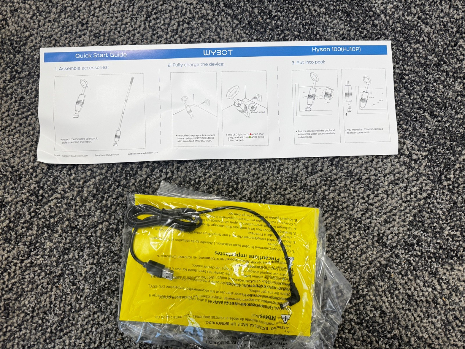 Wybot Hyson 100 Handheld Pool Vacuum - 60 Min Runtime (Upgraded), Heavy-Duty Dee