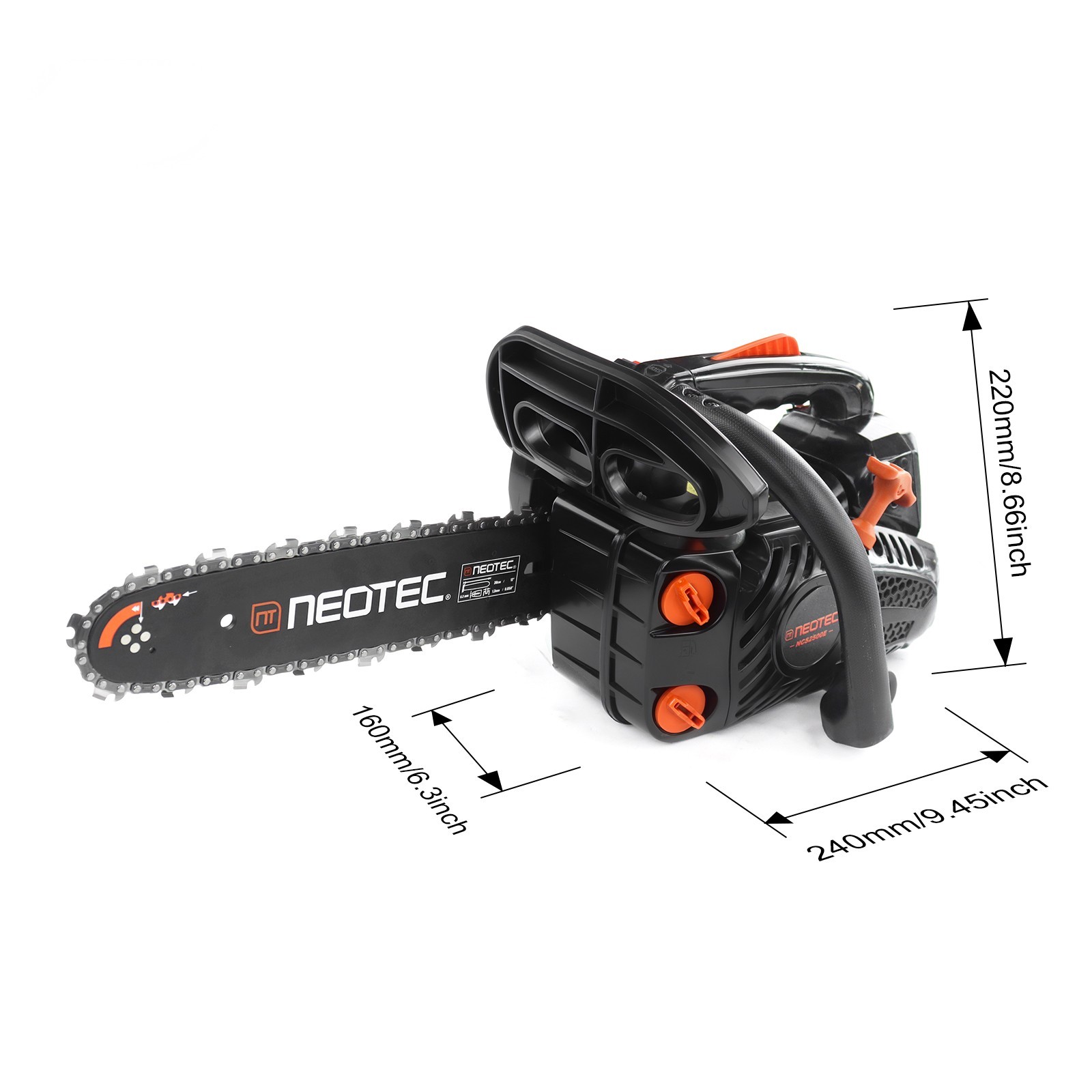 NEOTEC 12" Gas Chainsaw 25.4cc 1.2HP 2-Cycle Engine Top Handle Climbing Saw