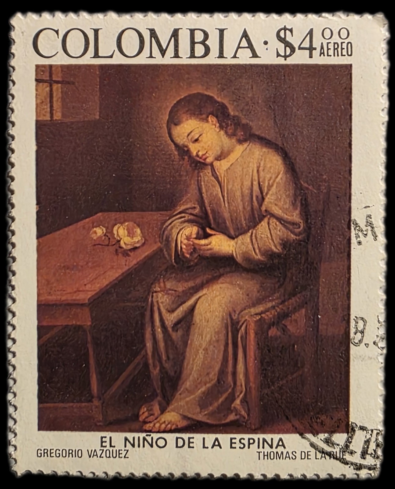 Colombia 1975, El Nino de la Espina, 4 Pesos Used Stamp, Sc-#C617, FREE SHIPPING