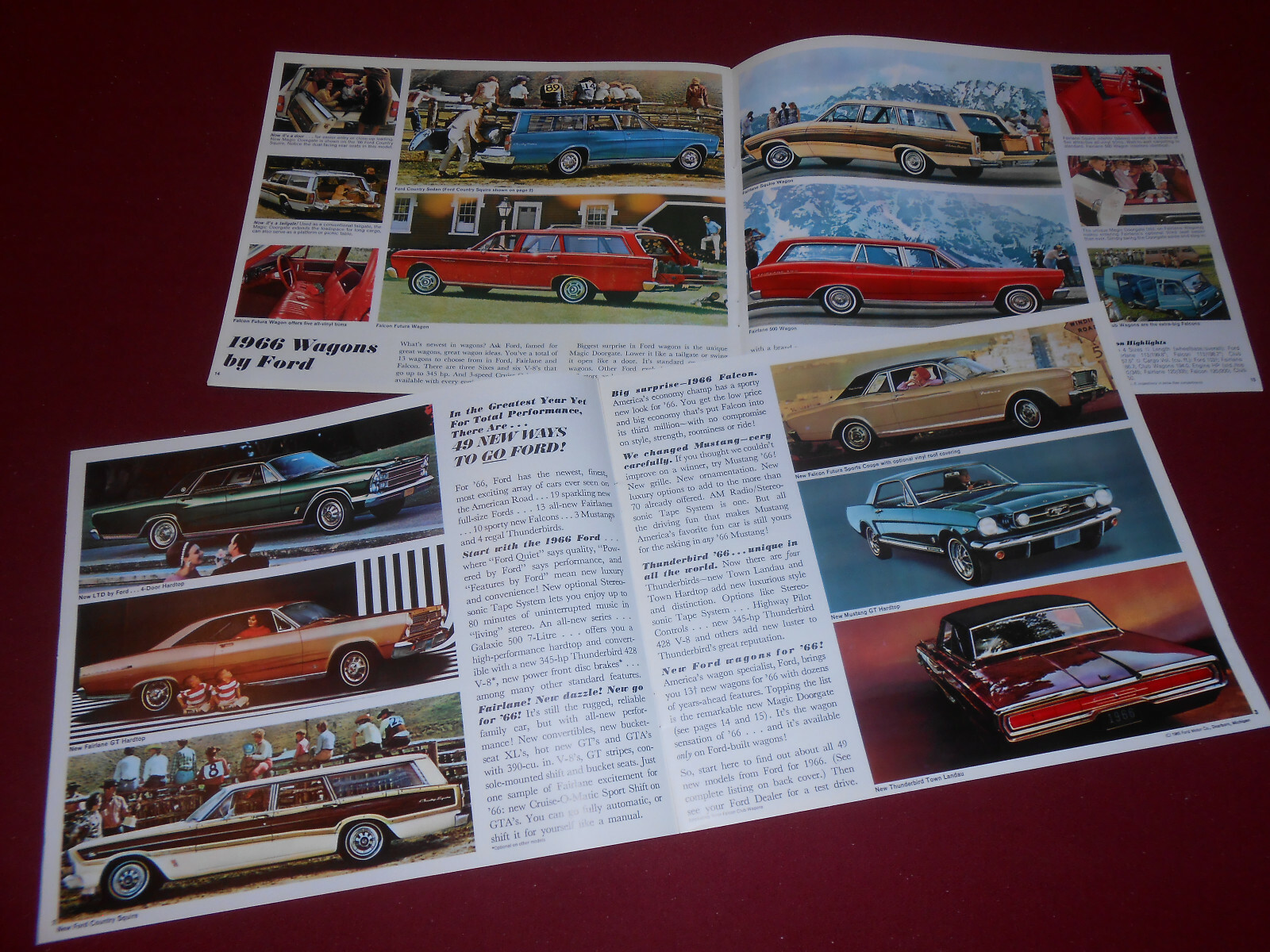 1966 FORD BROCHURE MUSTANG FAIRLANE T-BIRD FALCON Etc. 16 p. '66 SALES CATALOG