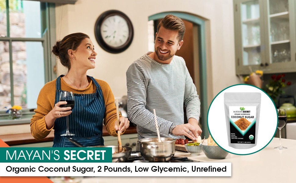 USDA Organic Coconut Palm Sugar, Gluten-Free, Non-Gmo Sweetener Substitute 2 lbs
