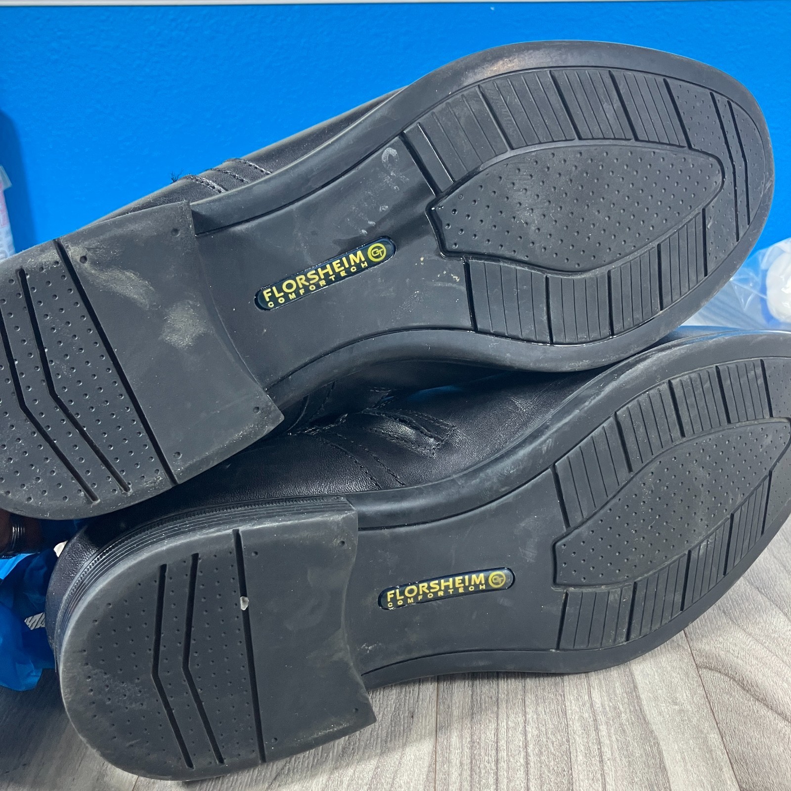 Men's FLORSHEIM Limited Ankle Chukka BLACK Leather BOOTS Size 14 D NICE