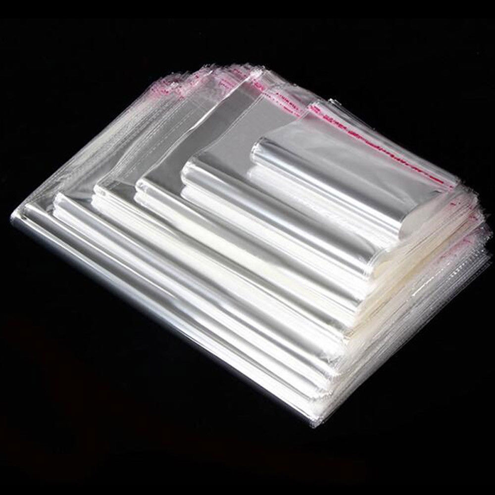 1000pcs Resealable Poly Bags Transparent OPP Bag Plastic Bags Self Adhesive Seal