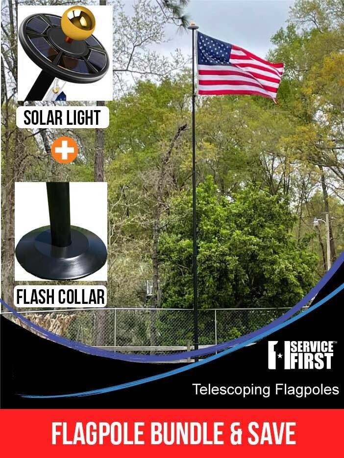 BUNDLE 20' or 25' TELESCOPING "FREEDOM EDITION" (POLE, LIGHT & FLASH COLLAR)