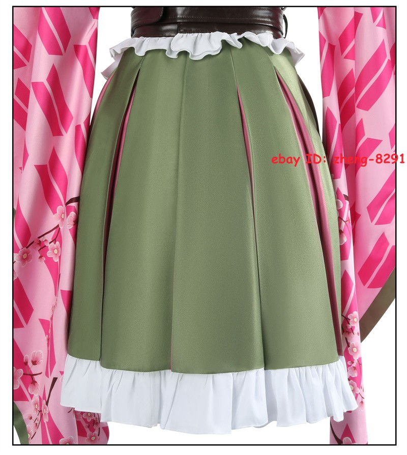 Demon Slayer: Kimetsu no Yaiba Kanroji Mitsuri Halloween Costume Party Dress Set