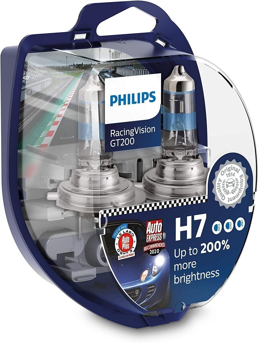 Philips Racing Vision GT200 H7 55W Two Bulbs Headlight High Beam Replacement OE