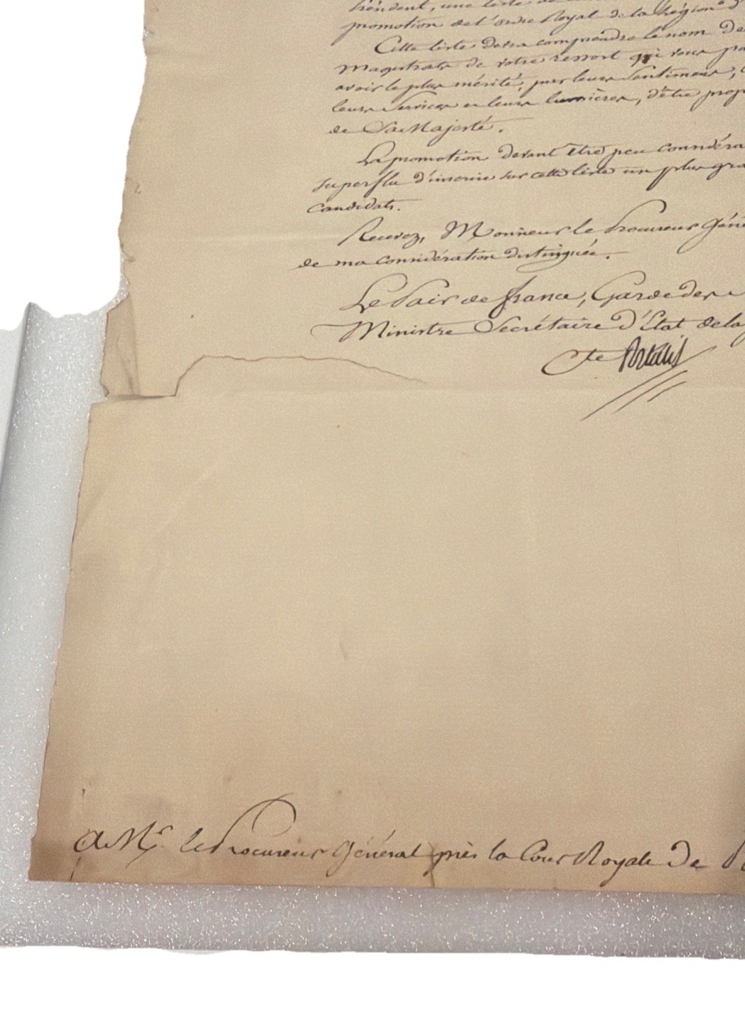 1828 Signed French Document Minister of Justice Portalis Legion of Honor History