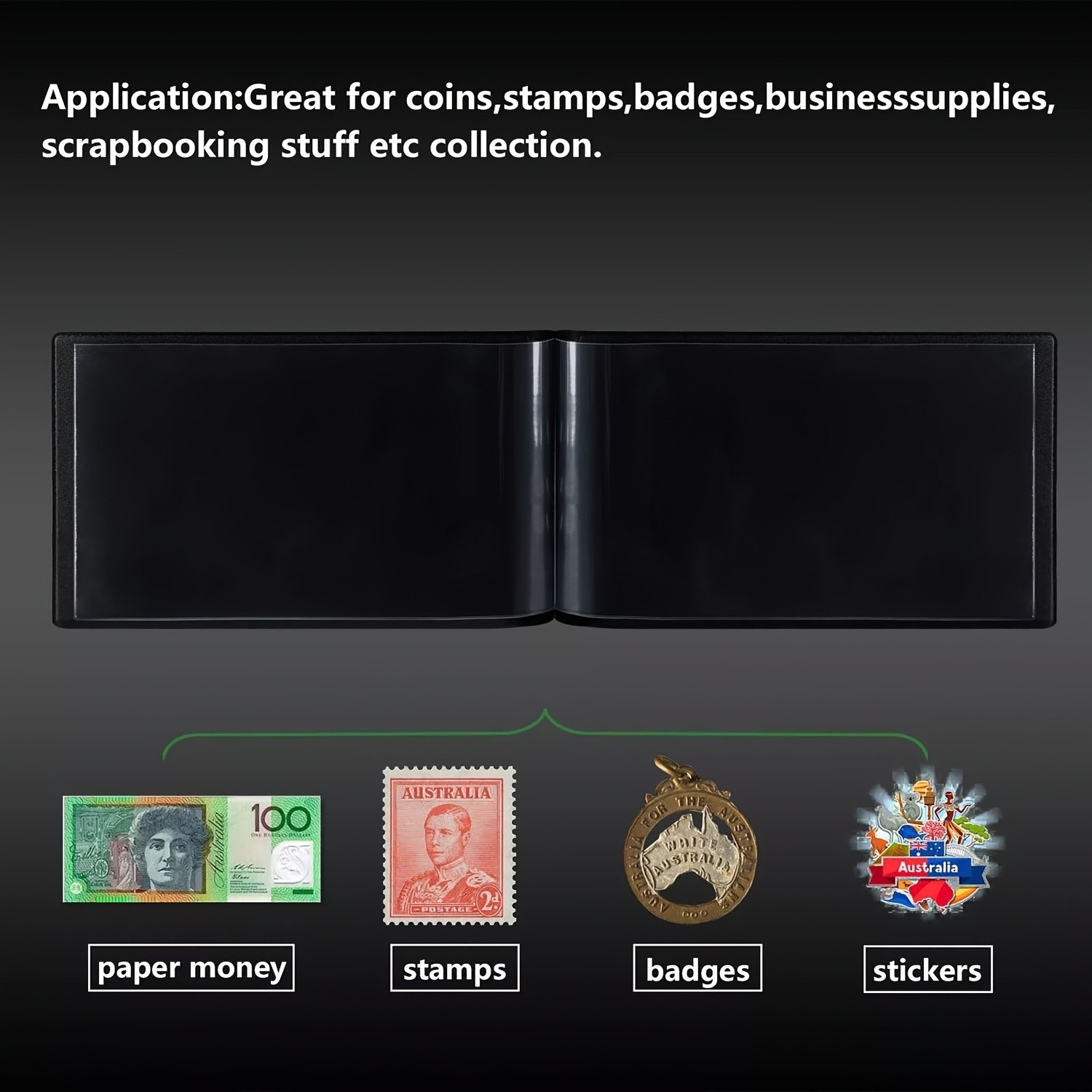 Premium Leather Banknote Collection Book 40 Pocket Currency Album Holder