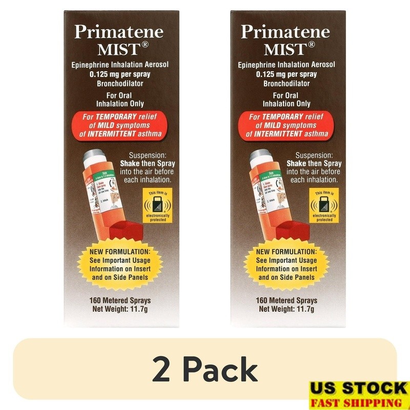 FDA Approved OTC Asthma Inhaler Epinephrine Aerosol 0.125mg Relief 160 Sprays US