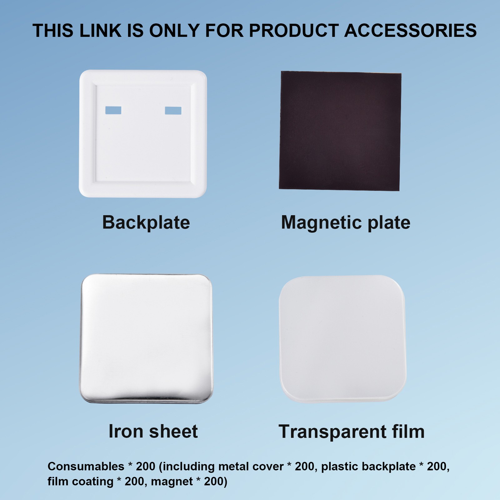 50mm 2inch Square Fridge Magnet Making Machine Kit + 100 Sets Magnet Consumables