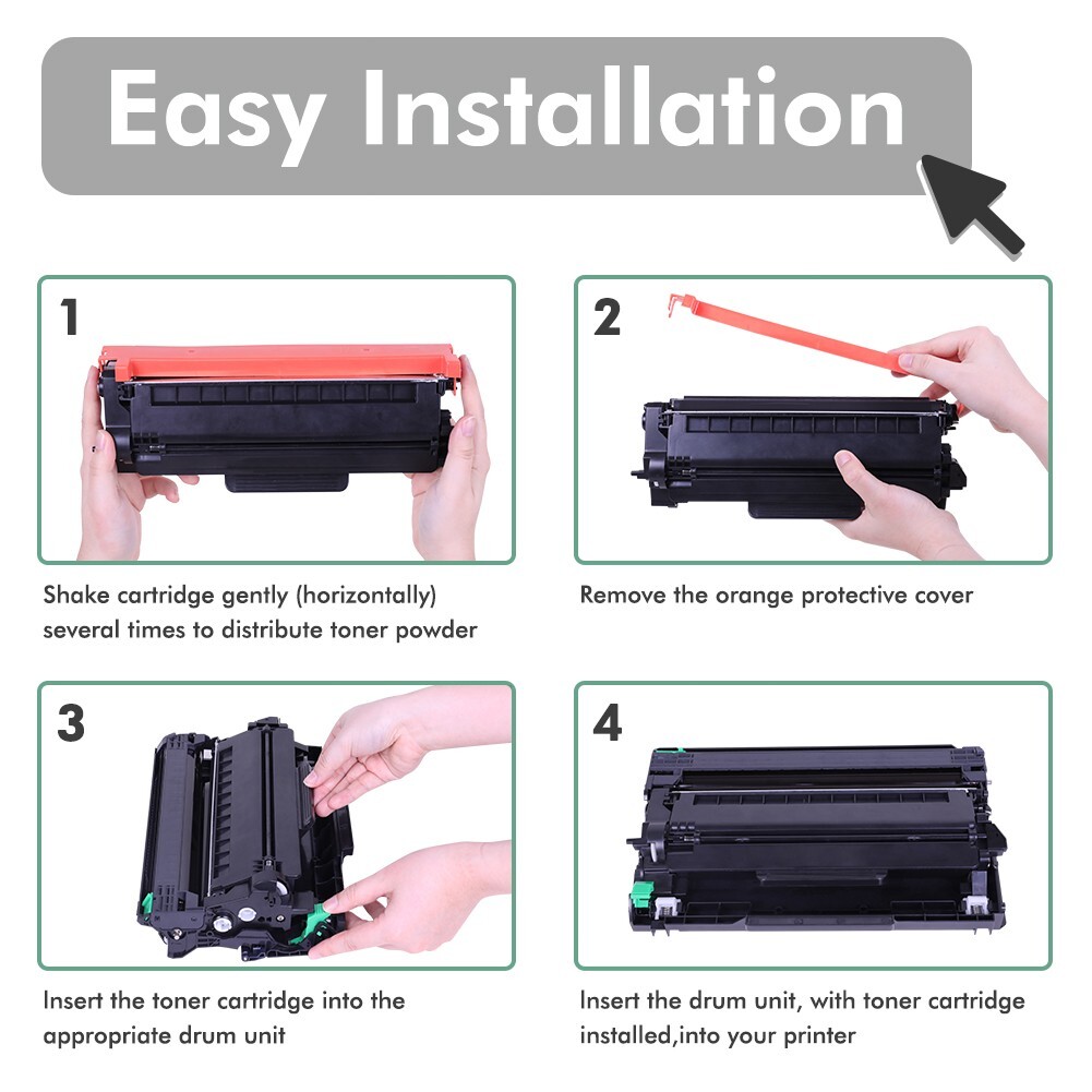 2PK TN760 TN730 Toner Cartridge fits for Brother Toner MFC-L2710DW DCP-L2550DW