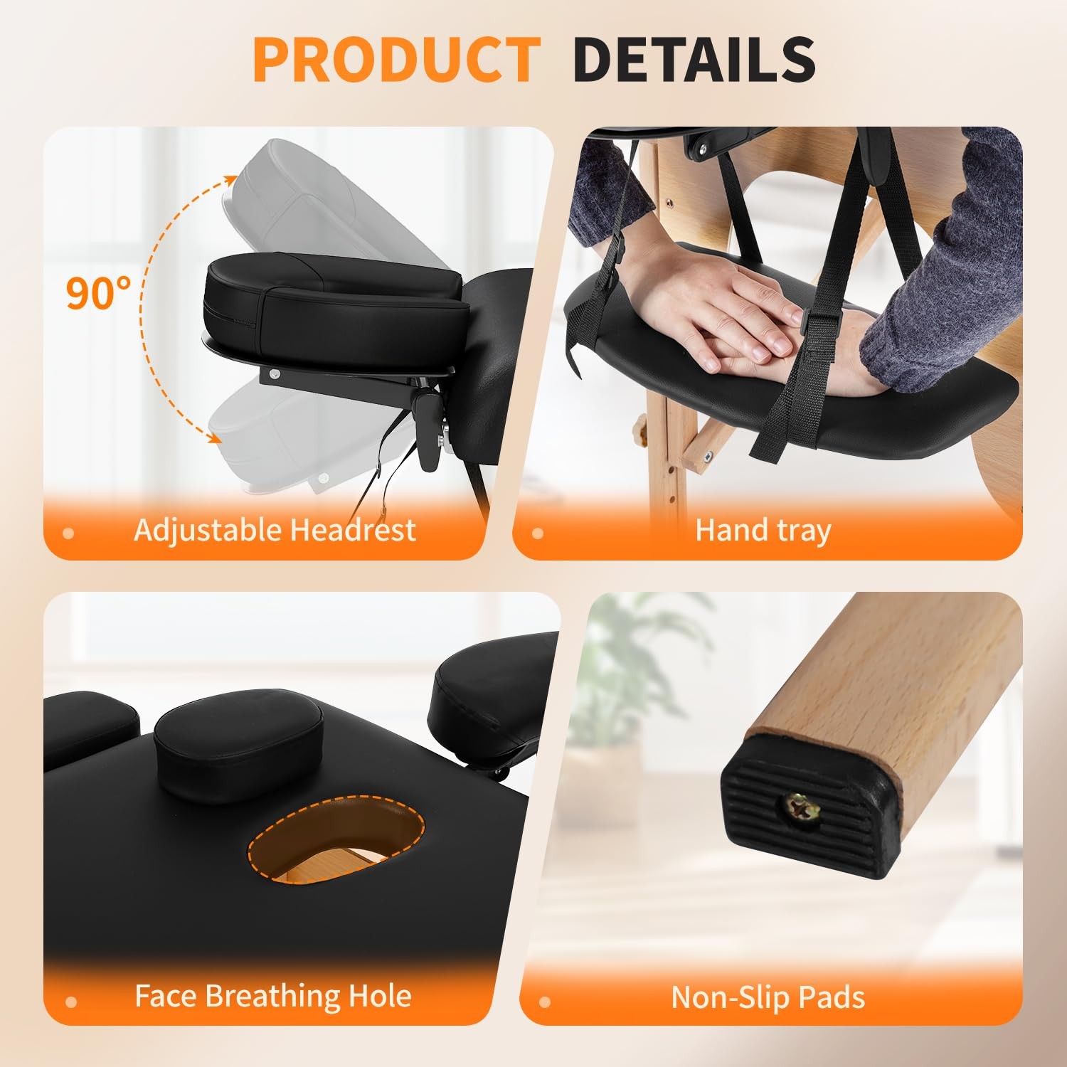 Massage Bed Portable Massage Table 24 inch Wide Lash Bed Height Adjustable 2 ...