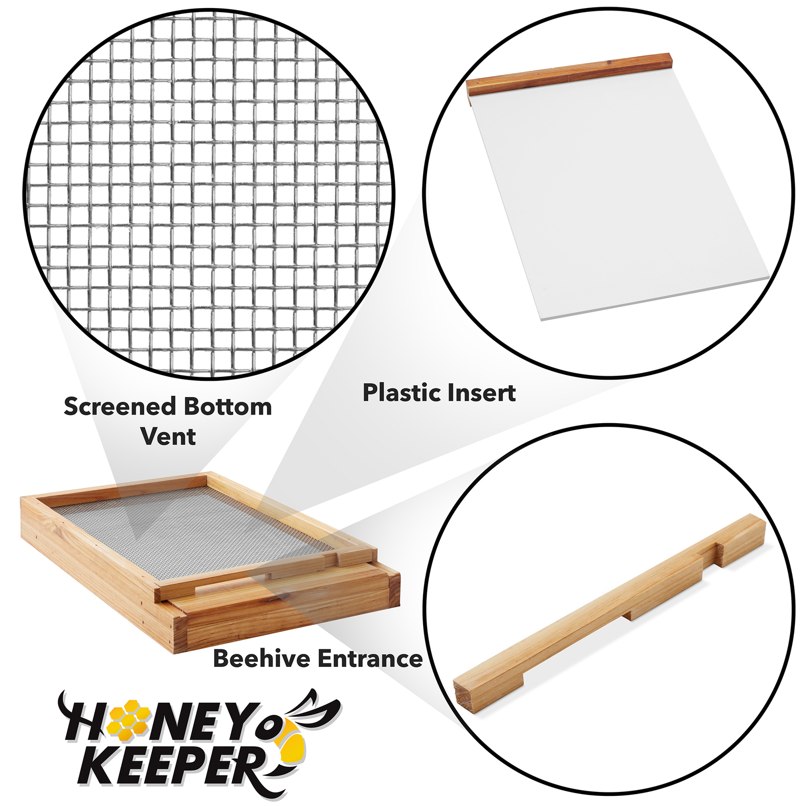 Bottom Board for Bee Hive, 100% Beeswax, Stainless Steel Mesh for 10 Frame Hive