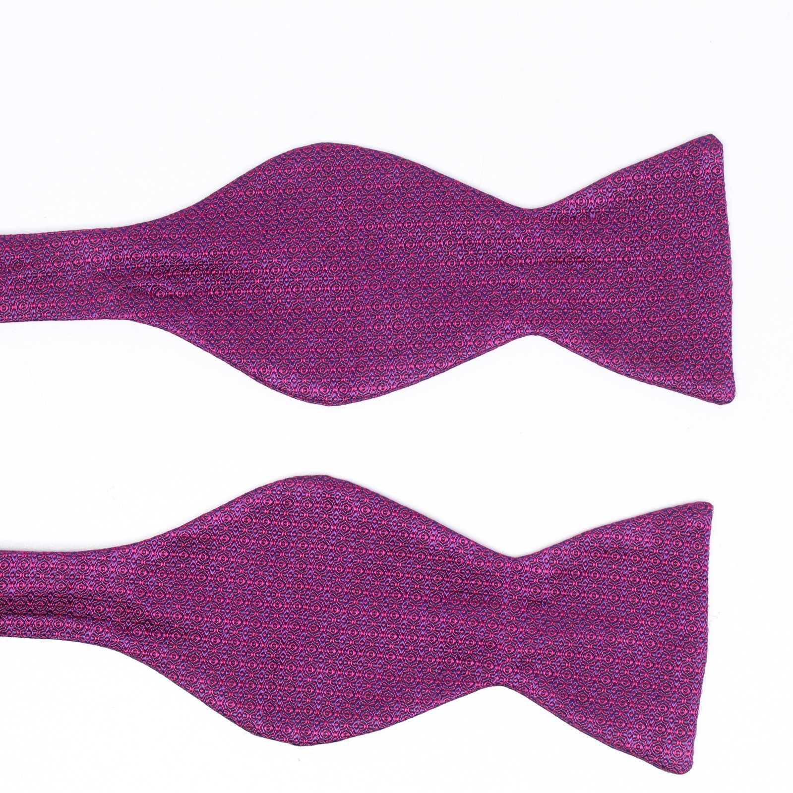 Carrot & Gibbs Silk Bowtie Bow Tie Mens Red Blue Geometric Weave Adjustable USA