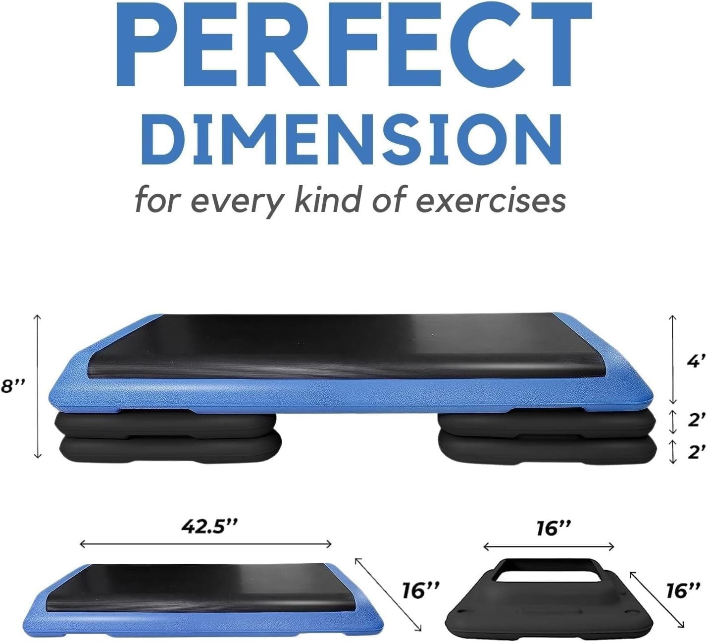 Yes4All Aerobic Step Platform Adjustable 42.5" x 16"