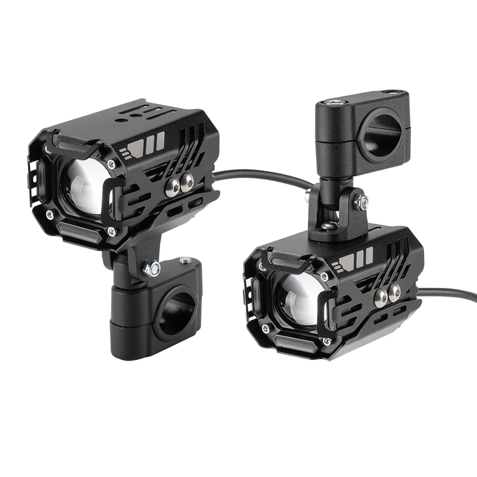 Motorcycle Headlight Driving Fog Lamp 2x LED Spot Light Auxiliary White+Yellow