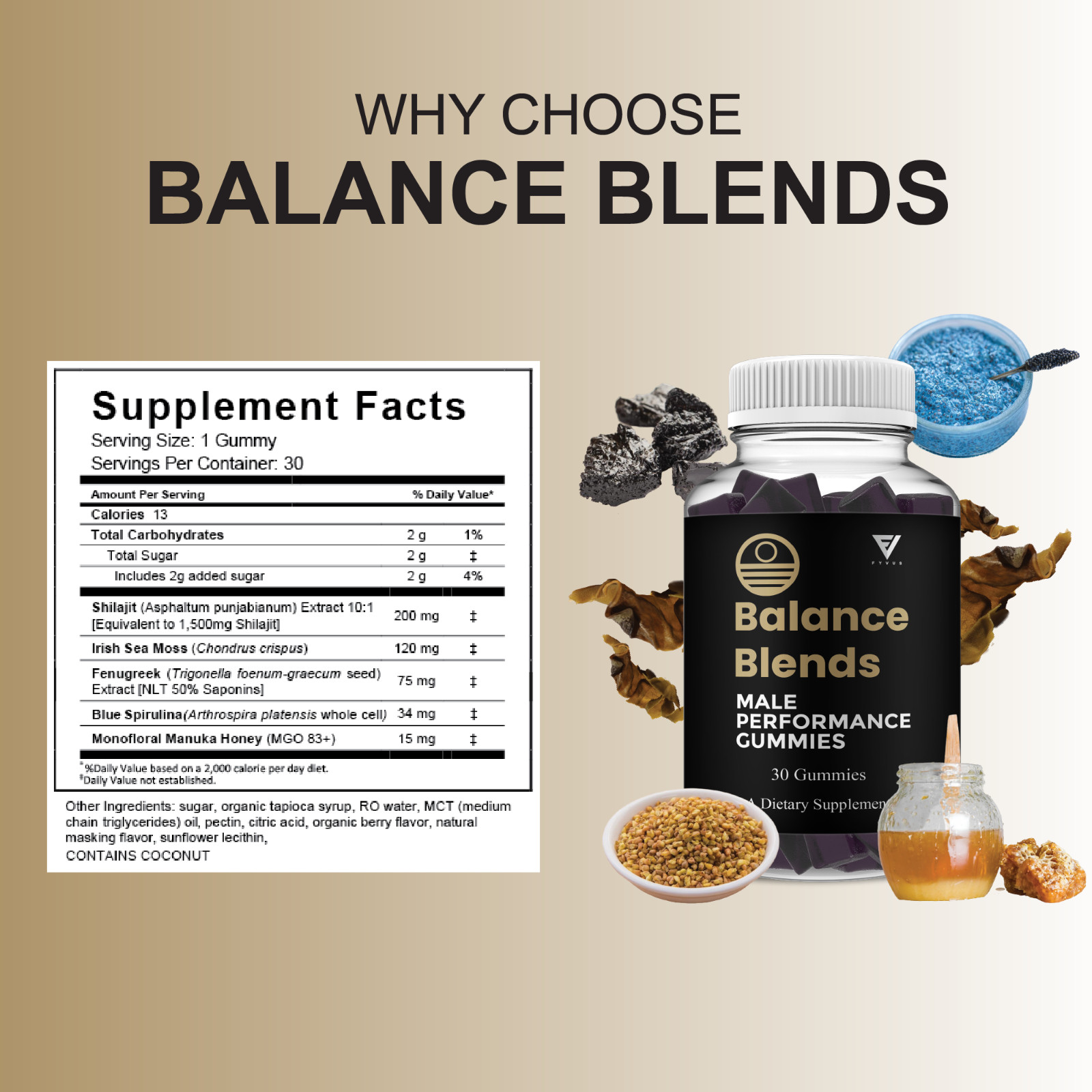 Balance Blends Male Performance Gummies, BalanceBlends (30 Gummies)