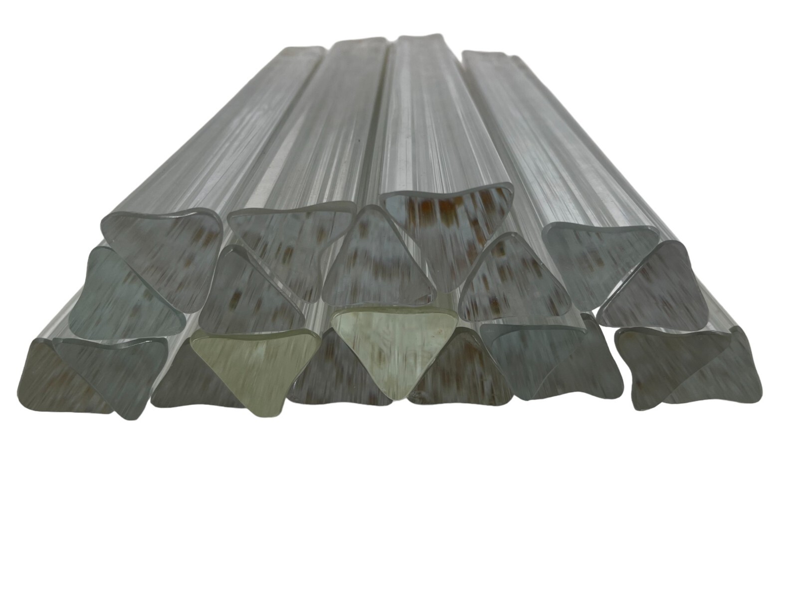 Lot Of 20 Glass Tri Lobe Rods Part Replacement For Chandeliers 11” Long