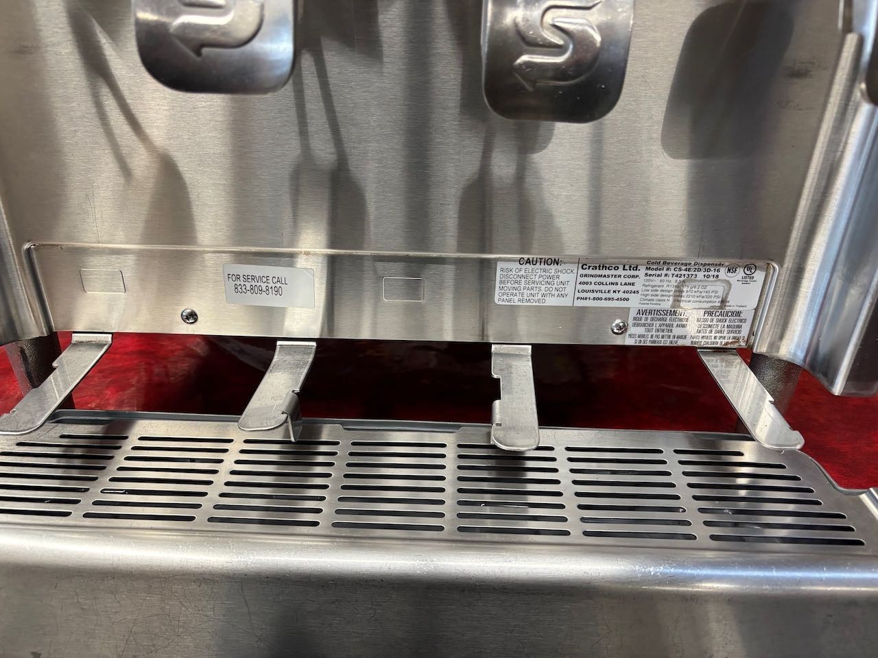 4 Flavor Refrigerated Beverage Dispenser Drink Fountain Bubbler Crathco #4419