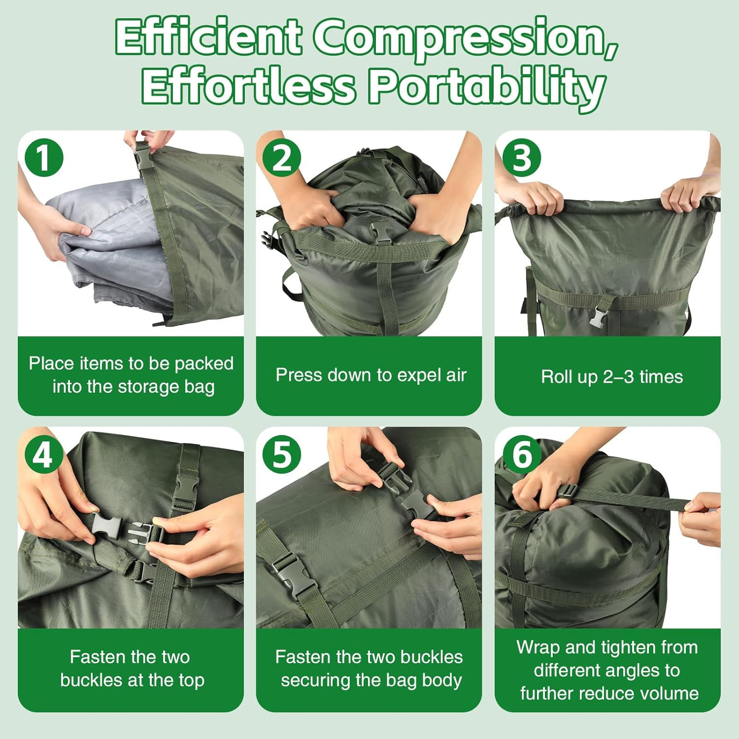 Compression Stuff Sack, Ultralight Portable Sleeping Bag Compression Sack, 15L/2