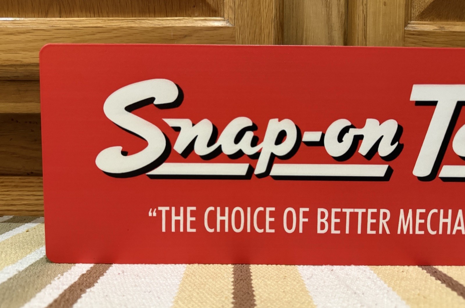 Snap-On Tools Sign Mechanic Garage Gas Oil Double Sided Vintage Style Wall Decor